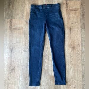 SPANX Dark Wash Denim Leggings | Size Small Petite | Sculpting Skinny Fit